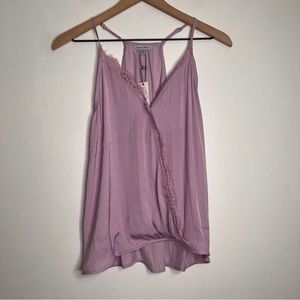 Naked Zebra Purple Lace Trim Spaghetti Strap Razor Back Cami NWT Size Small